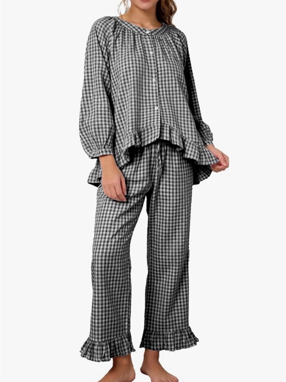 Gingham Cotton Lounge Set